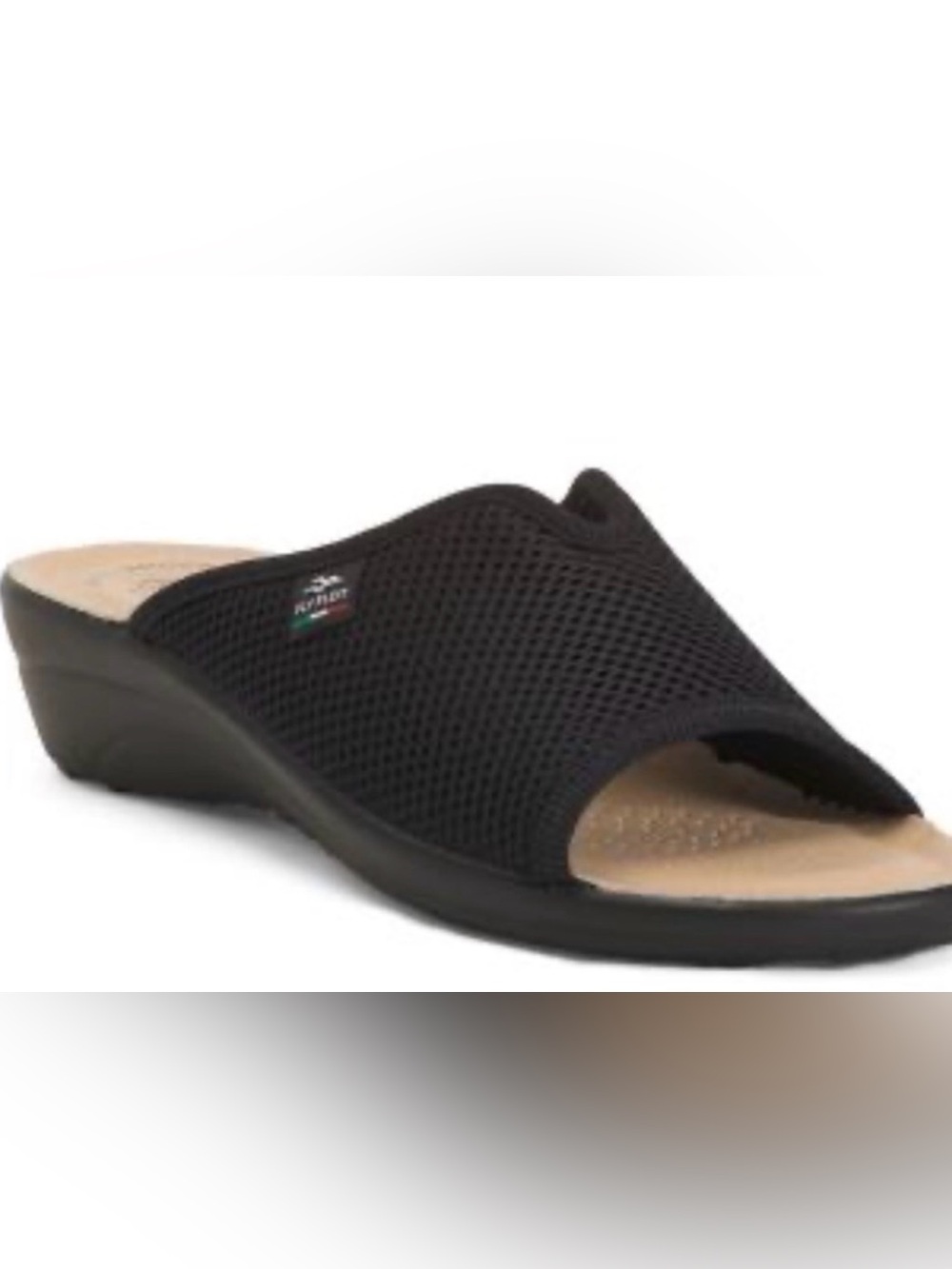 FLY FLOT Women's Black Slip-On Comfort Sandals Italy